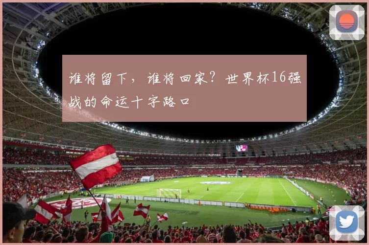 谁将留下，谁将回家？世界杯16强战的命运十字路口