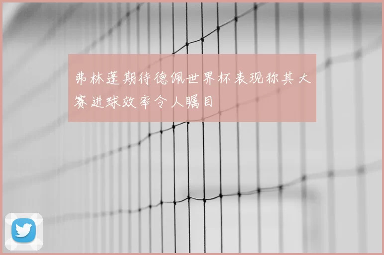 弗林蓬期待德佩世界杯表现称其大赛进球效率令人瞩目